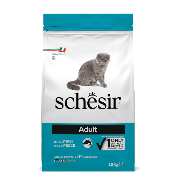 Schesir Adult Pesce 1,5kg Crocchette per Gatti Monoproteico Schesir Adult Pesce 1,5kg Crocchette per Gatti Monoproteico